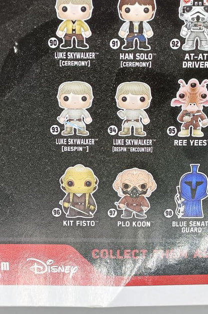 #94 Luke Skywalker (Bespin Encounter) Star Wars 2016 Box Damaged Funko POP