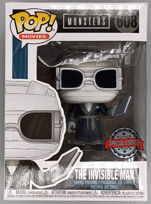 #608 The Invisible Man - B&W - Universal Monsters Box Damaged Funko POP