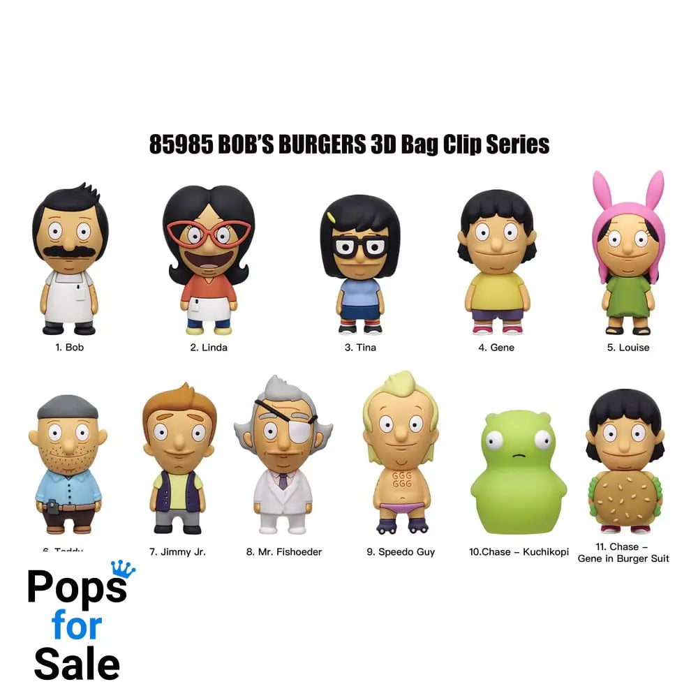 Bob's Burgers 3D Foam Bag Clips Series 1 Display (24)