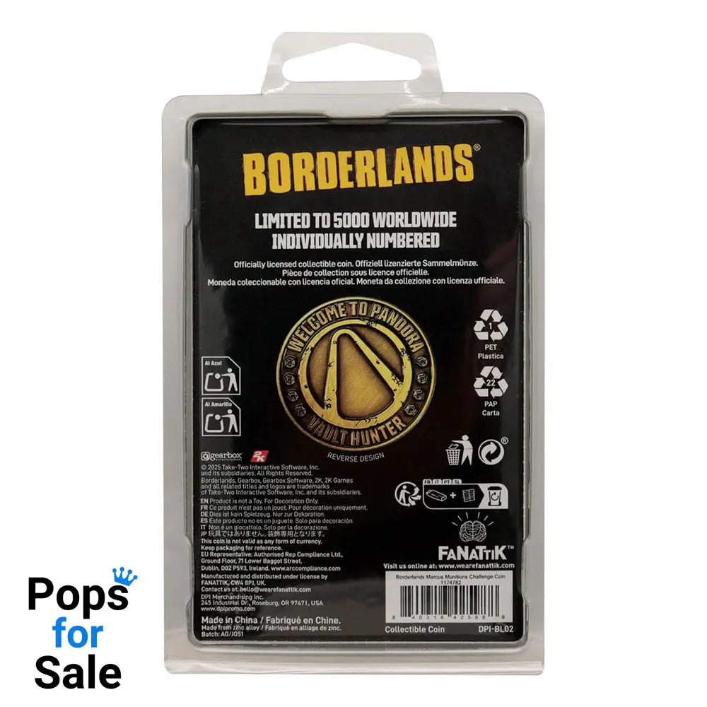 Borderlands Collectable Coin Marcus Munitions Limited Edition