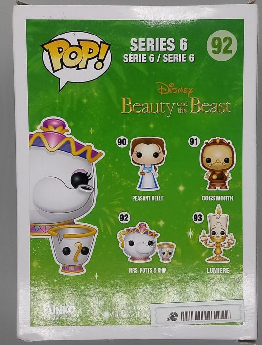 #92 Mrs. Potts and Chip - Disney Beauty & The Beast - Box Damaged Funko POP