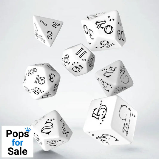 Bright Llama Dice Set White & Black (7)