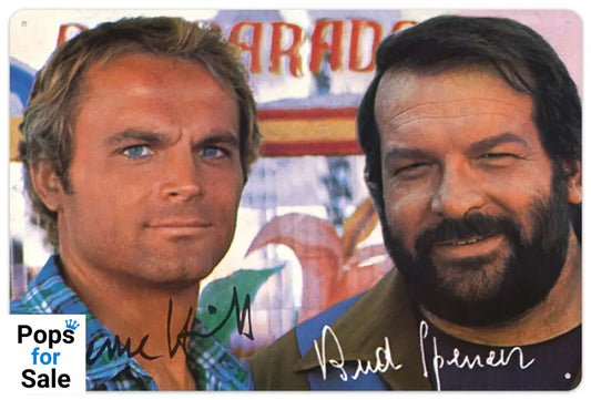 Bud Spencer & Terence Hill Tin Sign Autogramm 20 x 30 cm Tin signs