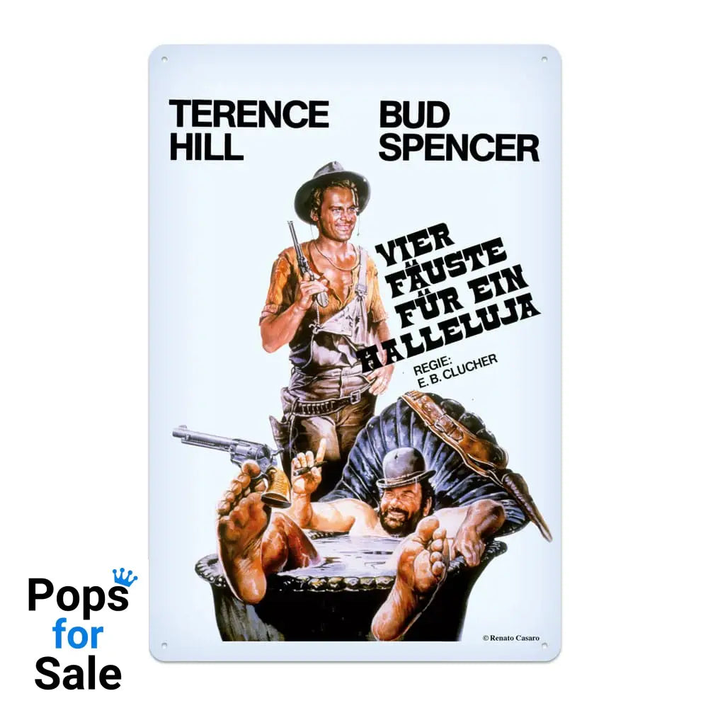 Bud Spencer & Terence Hill Tin Sign Vier Fäuste für ein Halleluja 20 x 30 cm