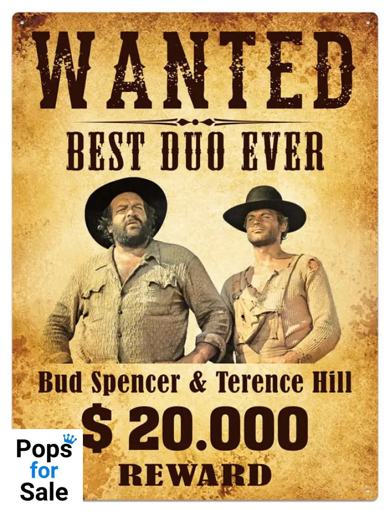 Bud Spencer & Terence Hill Tin Sign Wanted 30 x 40 cm