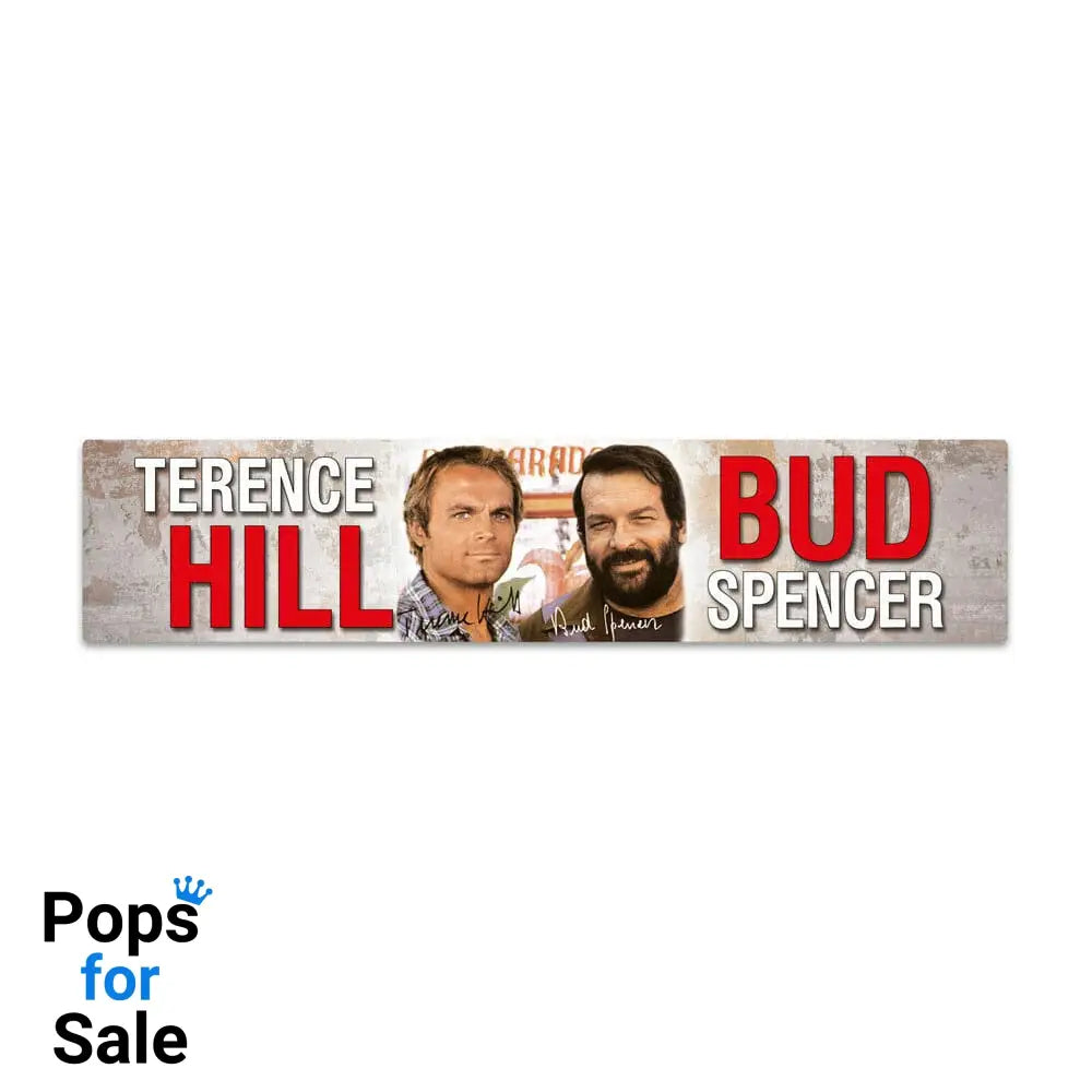 Bud Spencer & Terence Hill Tin Sign with Magnet Autogramm 16 x 3,5 cm