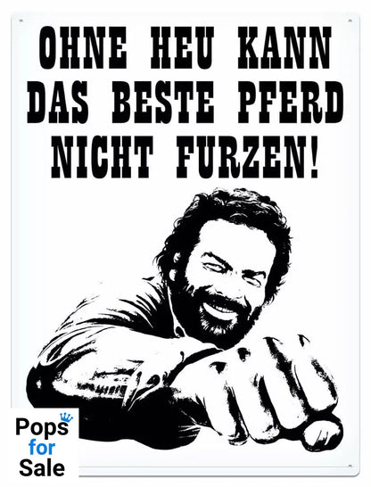 Bud Spencer Tin Sign Pferd Faust 30 x 40 cm
