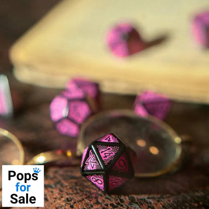 Call of Cthulhu 7th Edition Dice Set Black & Magenta (7) Dice