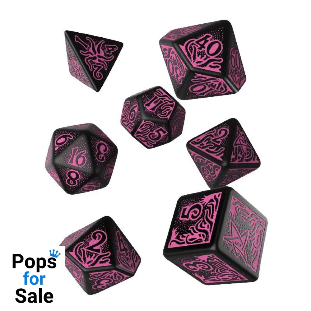 Call of Cthulhu 7th Edition Dice Set Black & Magenta (7) Dice