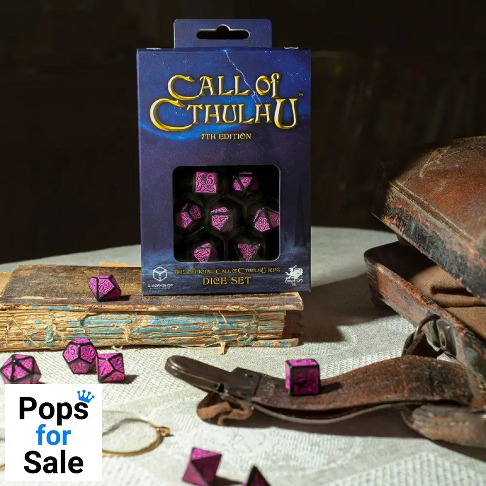 Call of Cthulhu 7th Edition Dice Set Black & Magenta (7)