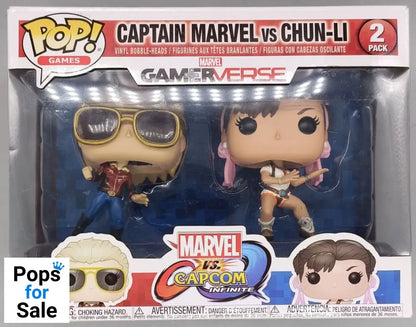 Captain Marvel vs Chun-Li Capcom (Blue Pants) - Damaged Box Funko POP