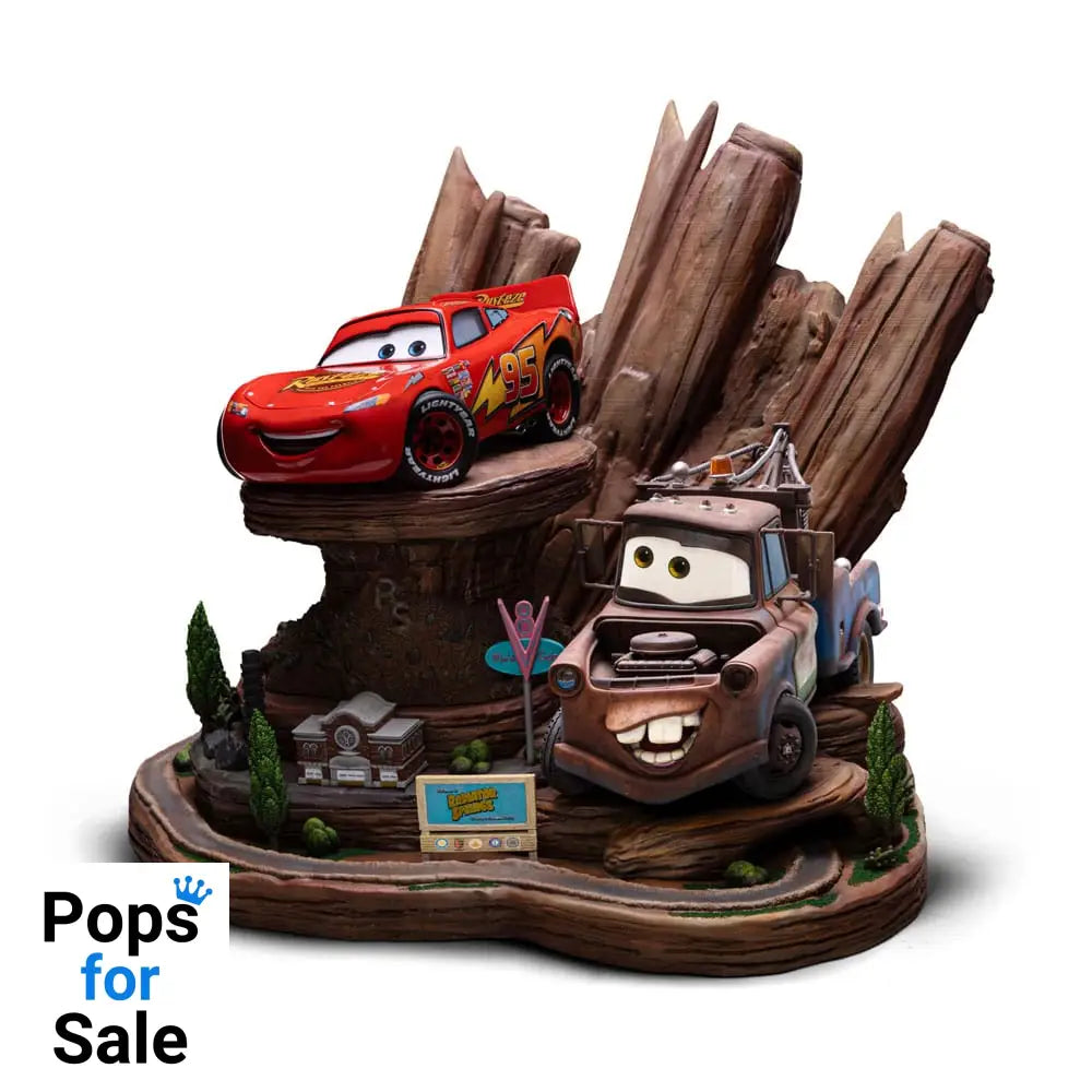 Cars Deluxe Art Scale Statue 1/10 Lightning Mcqueen & Tow Mater 31 cm