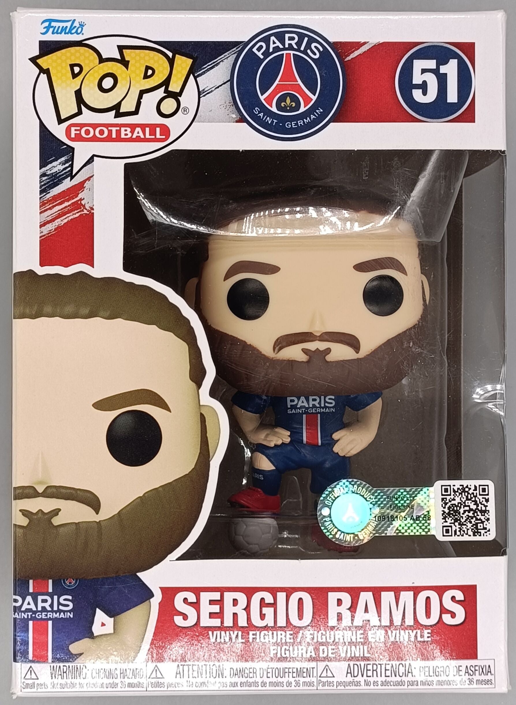51 Sergio Ramos - Paris Saint Germain - Football - Box Damaged Funko POP