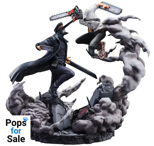 Chainsaw Man Statue Super Situation Figure Chainsaw Man vs. Samurai Sword 26 cm