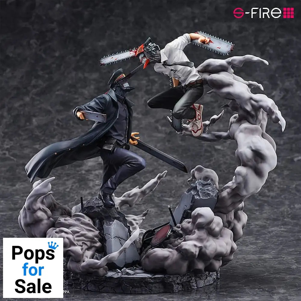 Chainsaw Man Statue Super Situation Figure Chainsaw Man vs. Samurai Sword 26 cm