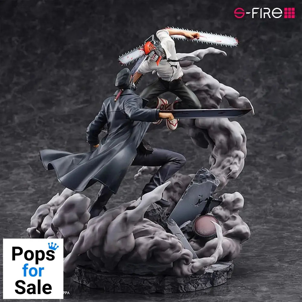 Chainsaw Man Statue Super Situation Figure Chainsaw Man vs. Samurai Sword 26 cm