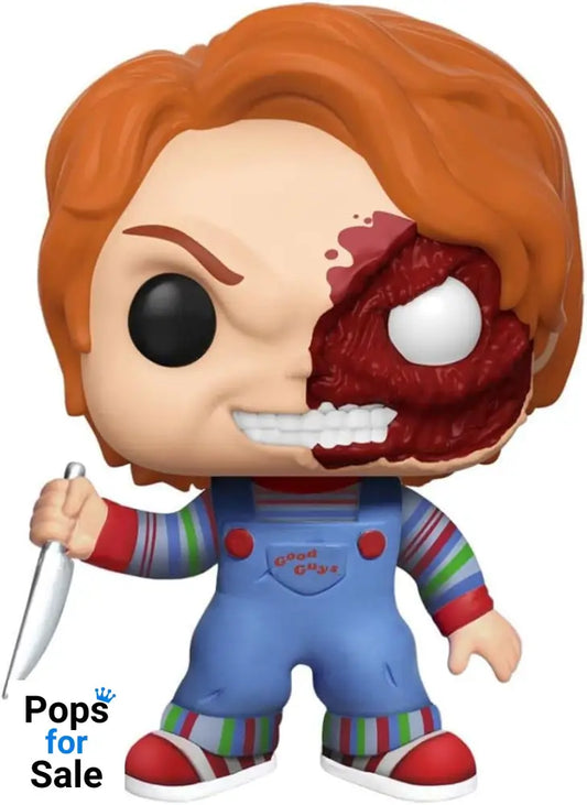 Child´s Play POP! Movies Vinyl (Exc) Figure Chucky Half (BD) 9 cm