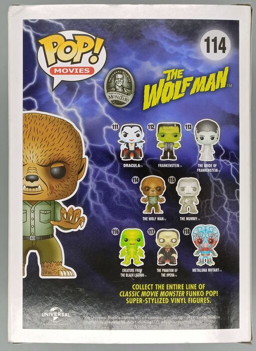 #114 The Wolf Man - Universal Monsters - Box Damaged Funko POP