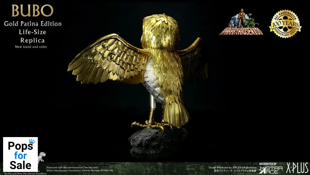 Clash of the Titans Statue Ray Harryhausens Bubo Gold Patina Edition Normal Ver. 34 cm