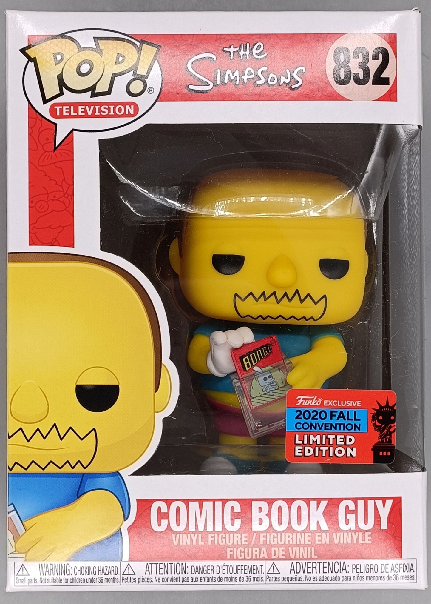 #832 Comic Book Guy -The Simpsons - 2020 Con - Box Damaged Funko POP