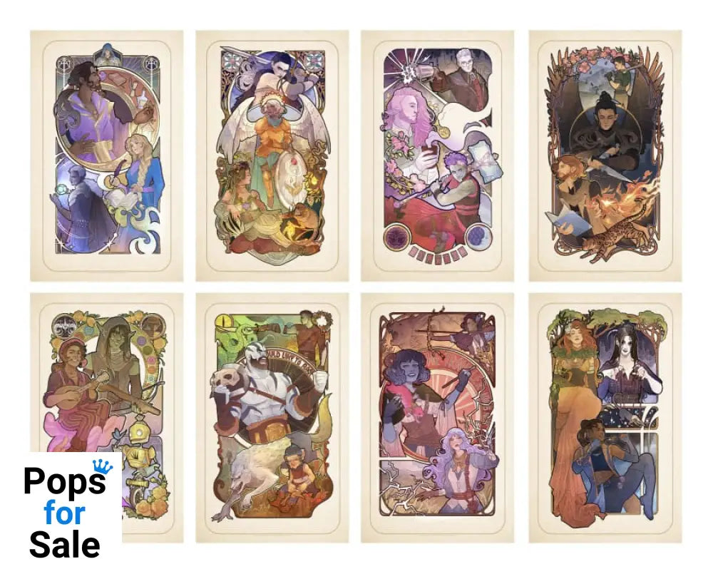 Critical Role Art Print 10th Anniversary Art Nouveau Illustrations 46 x 28 cm - unframed (Set of 8) Posters &