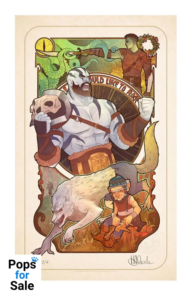 Critical Role Art Print Travis Willingham: 10th Anniversary Art Nouveau Illustrations 46 x 28 cm - unframed