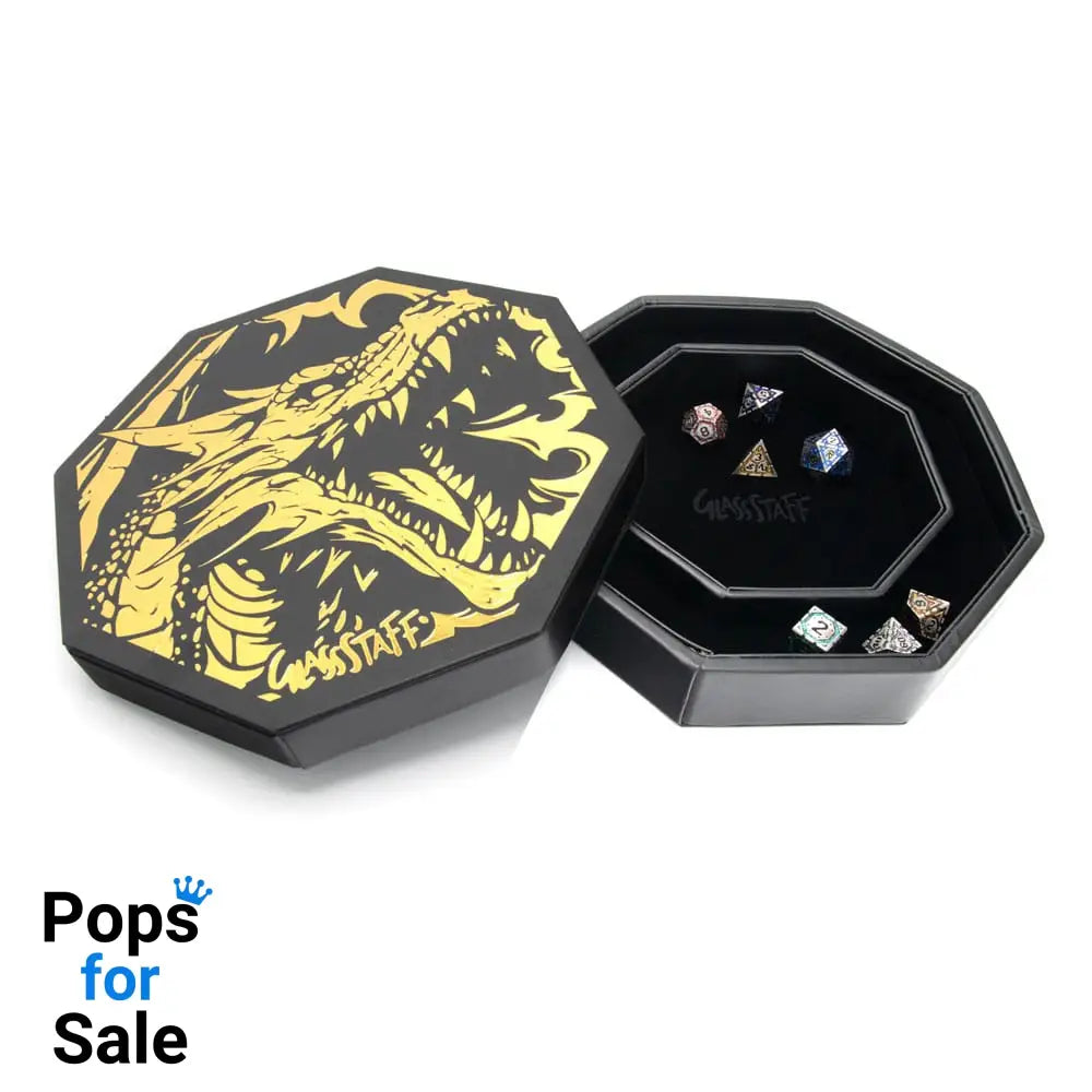 CritStones Arena Dice Tray Black Dragon (Yellow Lid)
