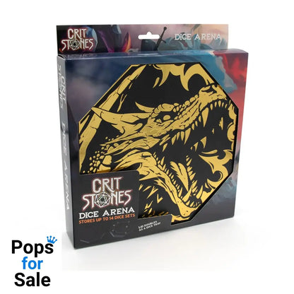 CritStones Arena Dice Tray Black Dragon (Yellow Lid) Board games and accessories