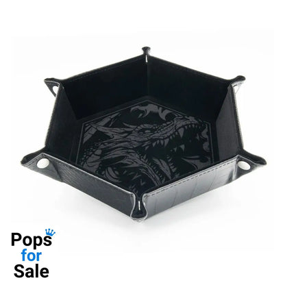 CritStones Folding Dice Tray Dragon Skin Edition Black