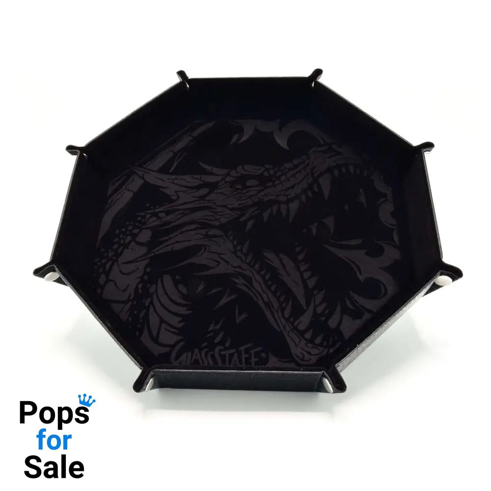 CritStones Folding Dice Tray Dragon Skin XL Edition Black