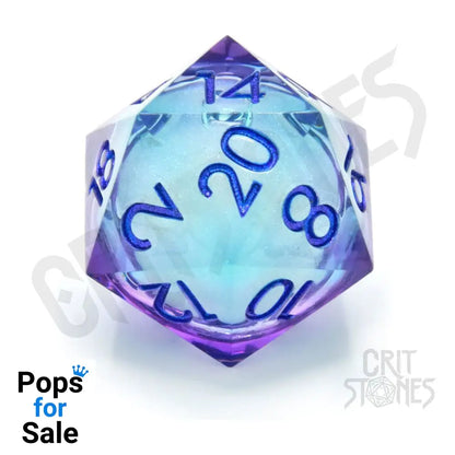 CritStones Liquid Core Dice D20 Moonlight Mystery 3 cm Dice