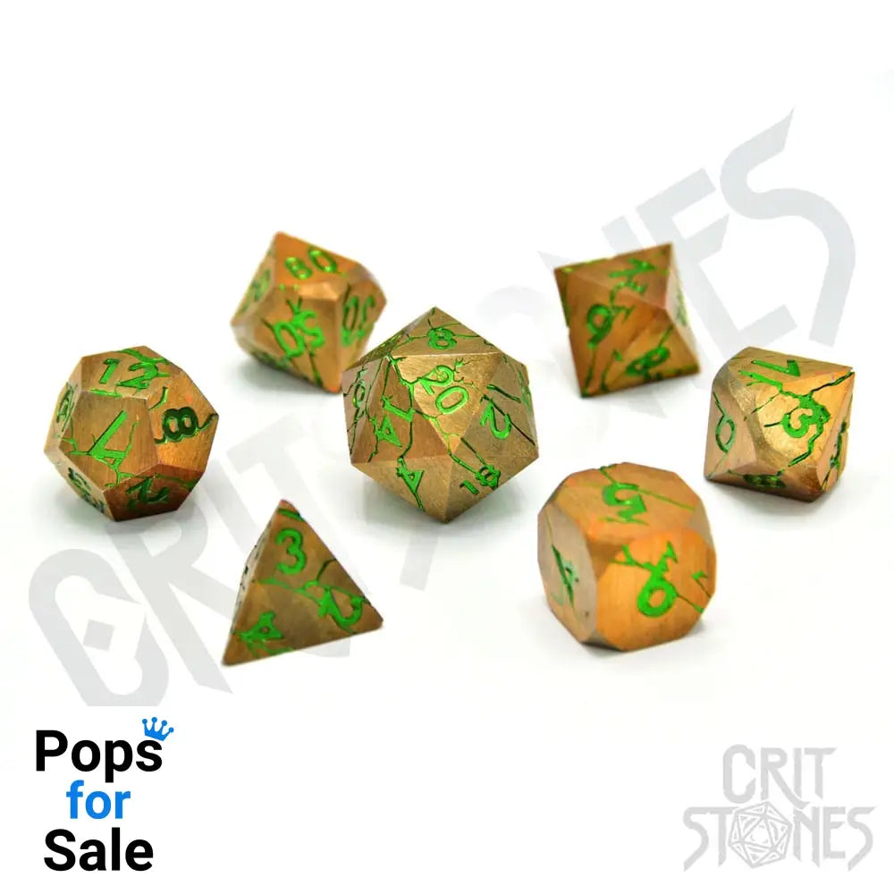 CritStones Metal Dice Set Gorgon Gaze (7)