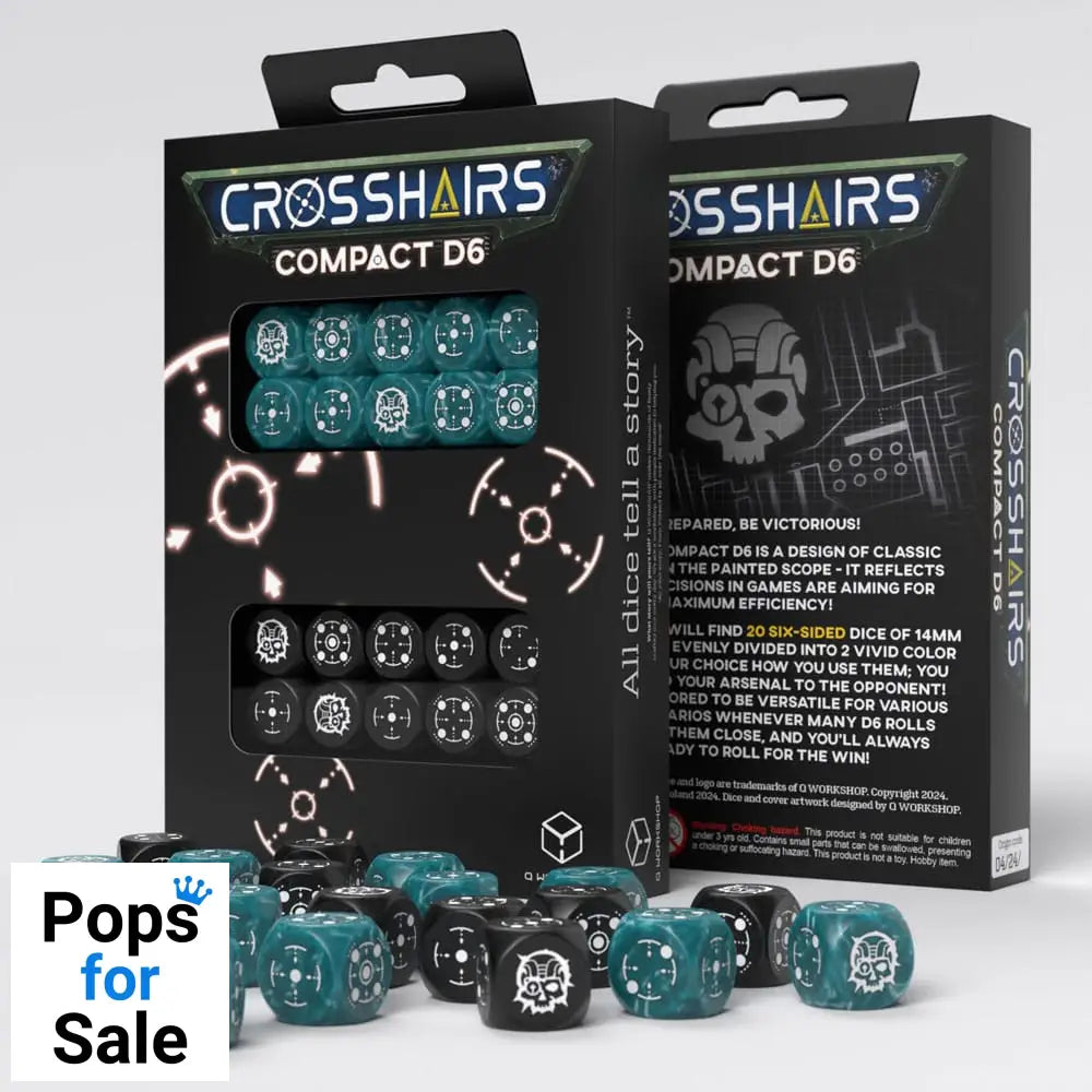 Crosshairs Compact D6 Dice Set Stormy&Black (20)