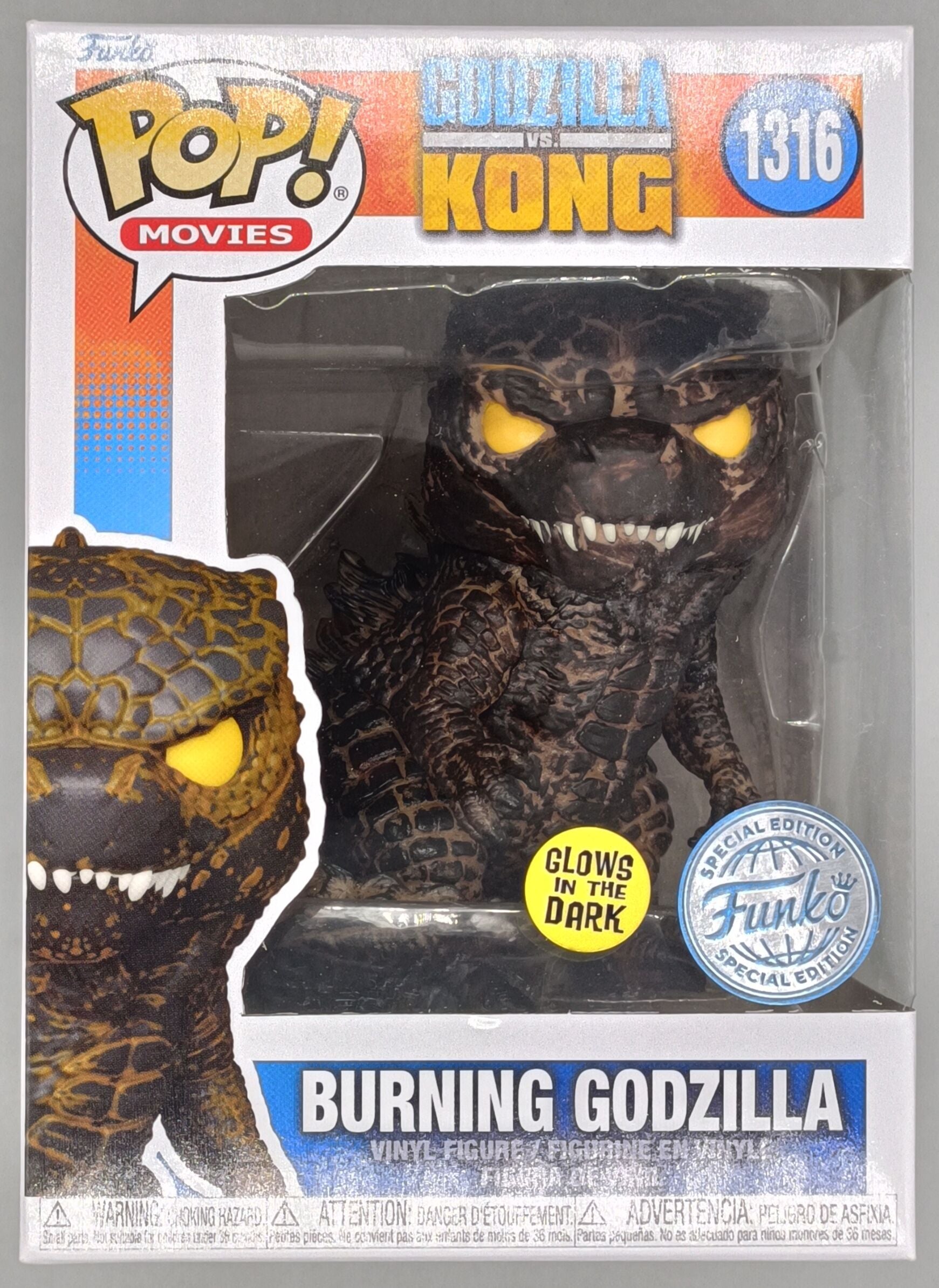 1316 Burning Godzilla Glow - Godzilla vs. Kong Funko POP - Brand New