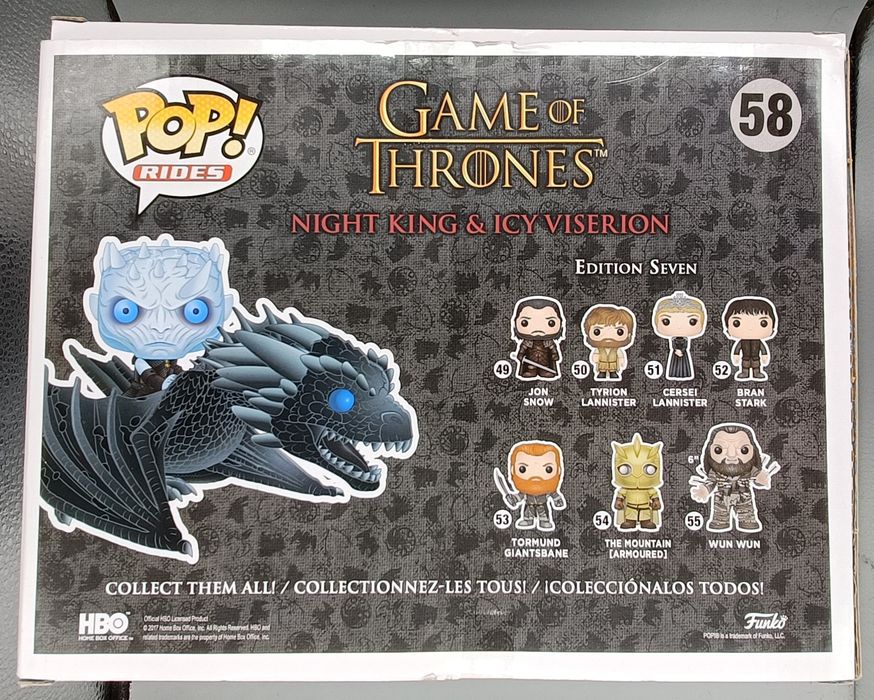 58 Night King & Icy Viserion Glow Game of Thrones Funko POP - Box Damaged