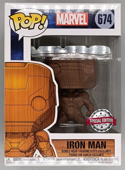 #674 Iron Man (Wood) - Marvel - Box Damaged Funko POP