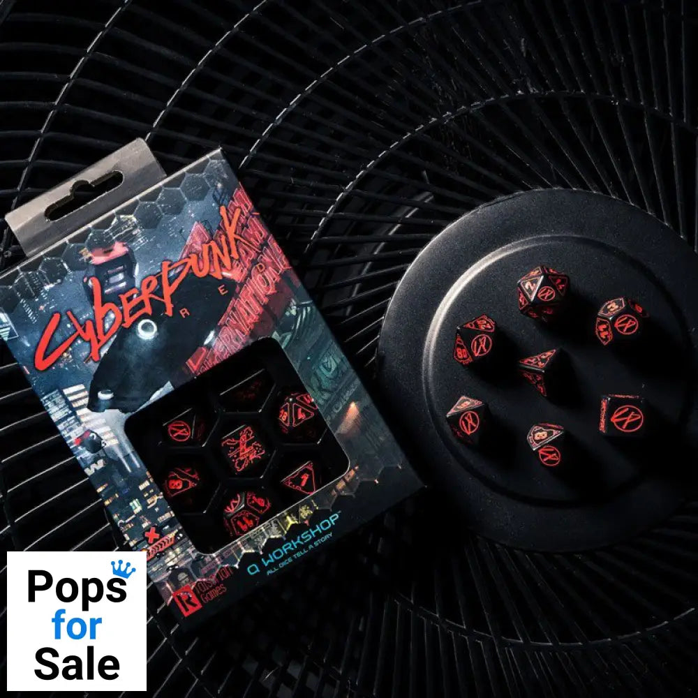 Cyberpunk Edition Dice Set Blood over Chrome (7)