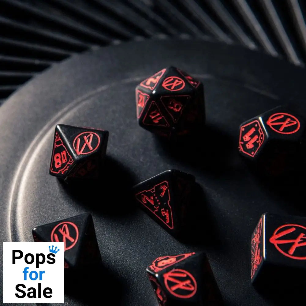 Cyberpunk Edition Dice Set Blood over Chrome (7)