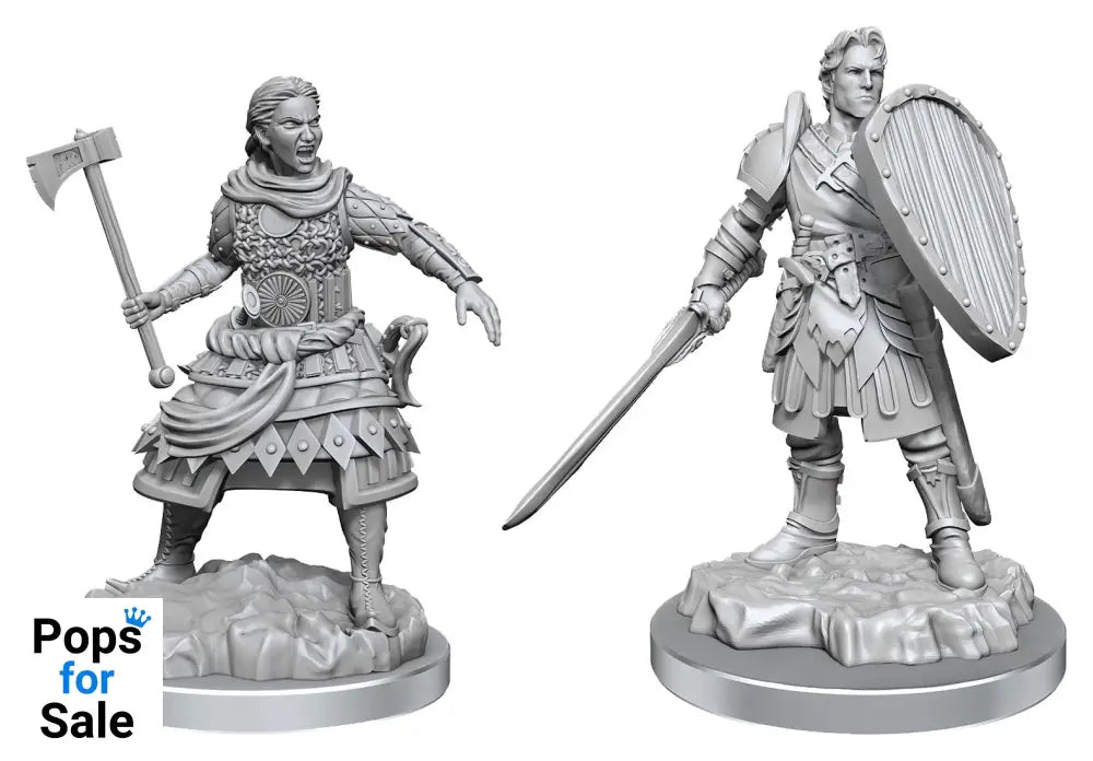 D&D Nolzur's Marvelous Miniatures Unpainted Miniatures 2-Pack Human Fighters