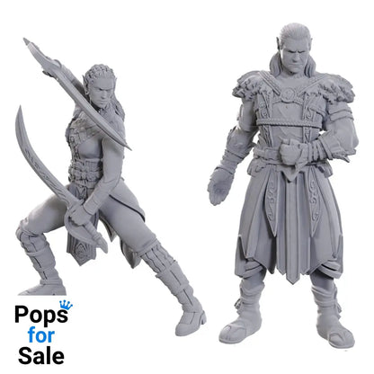 D&D Nolzur’s Marvelous Miniatures Unpainted Miniature Jaheira & Halsin Miniature Gaming & Tabletop