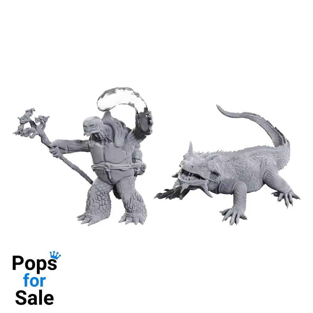 D&D Nolzur’s Marvelous Miniatures Unpainted Miniatures Tortle Druid & Wild Shape Giant Lizard Miniature Gaming &
