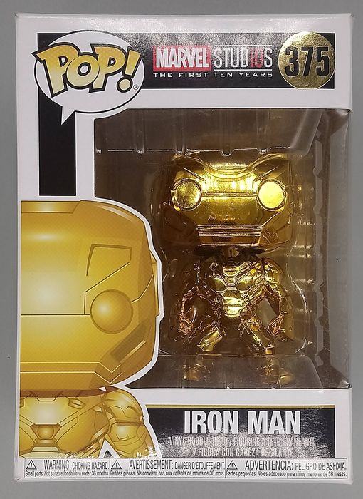 #375 Iron Man (Gold) - Chrome - Marvel Studios 10 Box Damaged Funko POP