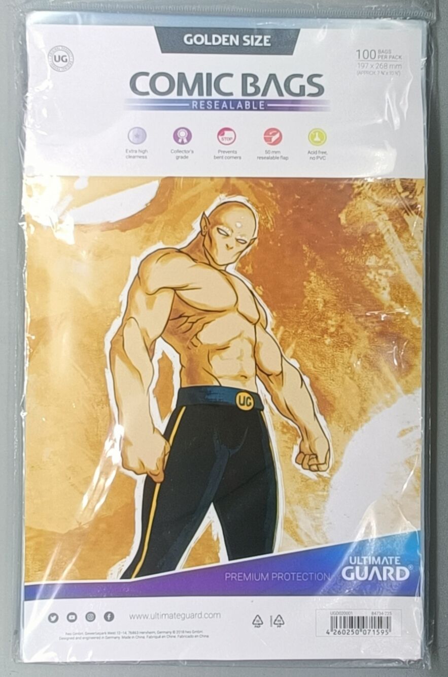 Ultimate Guard Comic Bags Resealable (100) - Golden Size - [New]