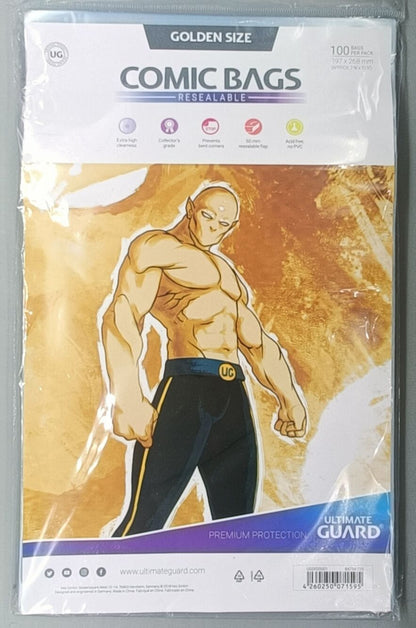 Ultimate Guard Comic Bags Resealable (100) - Golden Size - [New]