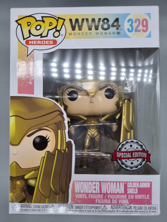 329 Wonder Woman (Golden Armor Shield) - DC - WW84 - Funko POP - Box Damaged