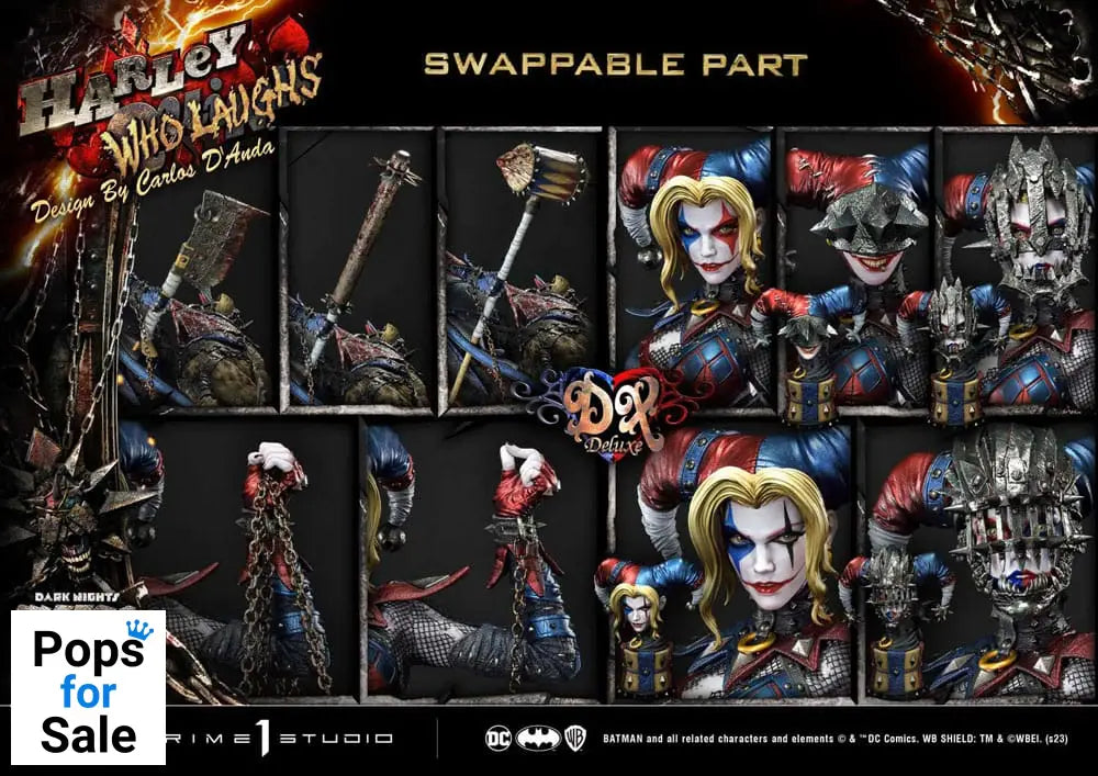 Dark Nights: Metal Museum Masterline Series Statue 1/3 Harley Quinn Who Laughs Concept Design by Caelos D`anda Deluxe Bonus Version 78 cm