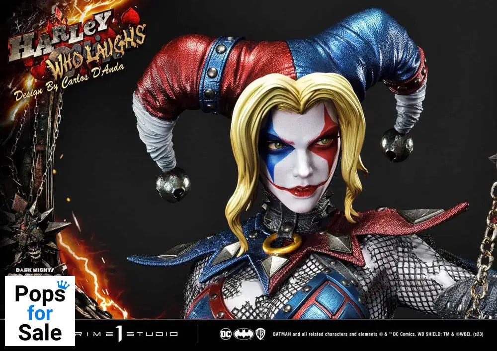 Dark Nights: Metal Museum Masterline Series Statue 1/3 Harley Quinn Who Laughs Concept Design by Caelos D`anda Deluxe Bonus Version 78 cm