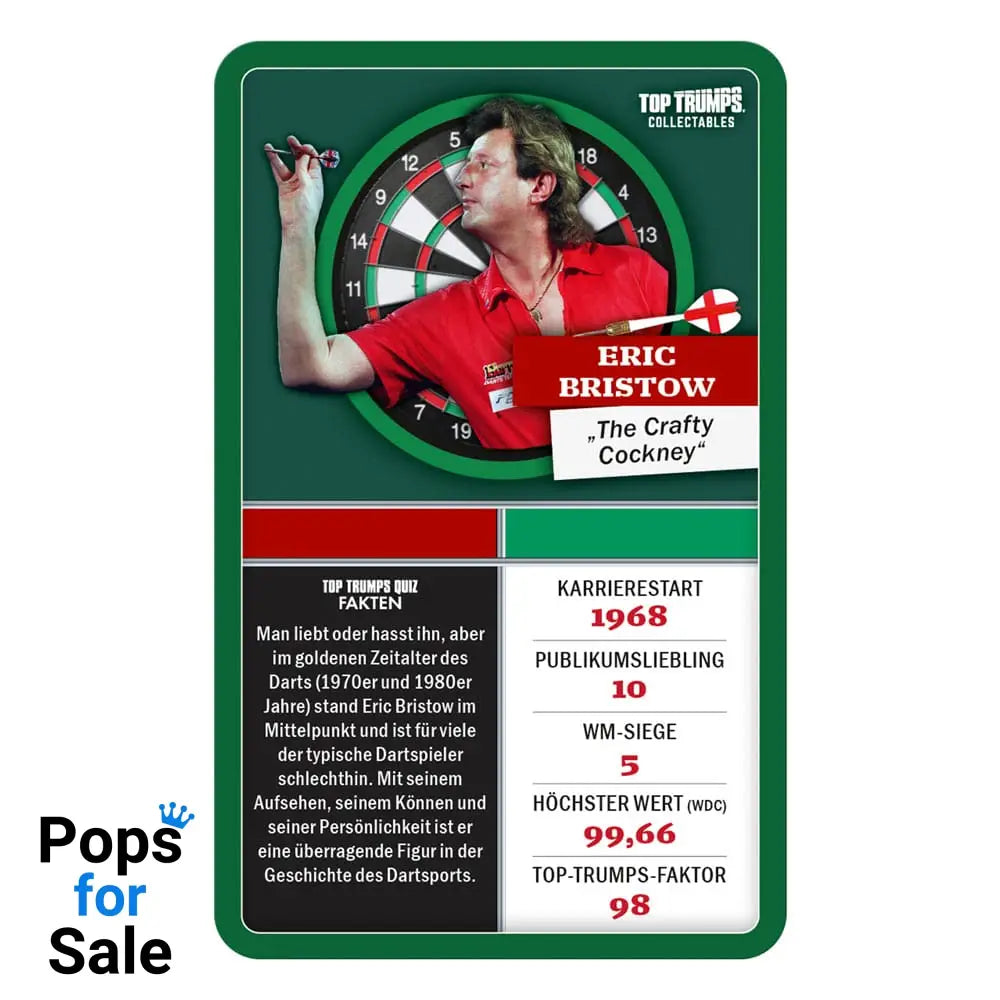 Darts Card Game Top Trumps Collectables Legenden *German Version*
