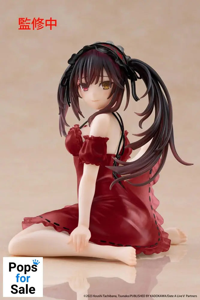 Date A Live V PVC Statue Desktop Cute Figure Kurumi Tokisaki Nightwear Ver. Renewal 13 cm Statues