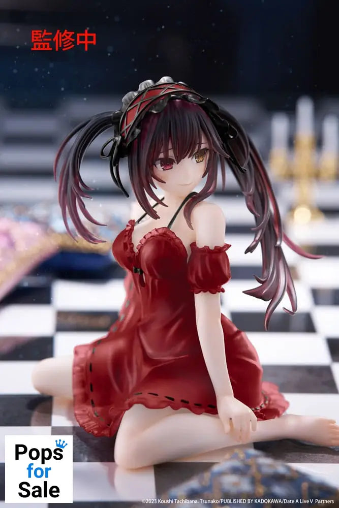 Date A Live V PVC Statue Desktop Cute Figure Kurumi Tokisaki Nightwear Ver. Renewal 13 cm Statues